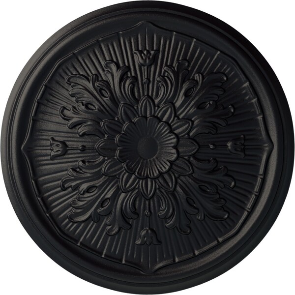 Ekena Millwork Luton Ceiling Medallion (Fits Canopies up to 1 1/8"), Hand-Painted Steel Gray, 15 3/4"OD x 5/8"P CM16LUSGS - main